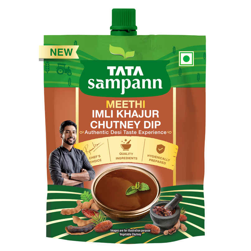 Tata Sampann Meethi Imli Khajur Chutney Dip | Made with Tamarind & Dates | Sweet & Tangy Flavour