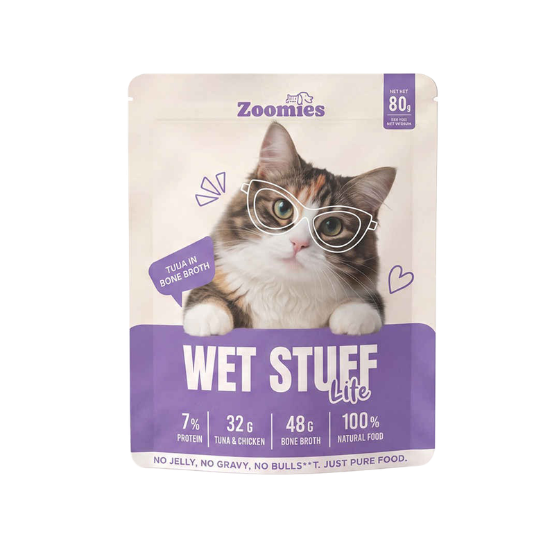 Zoomies Wet Stuff Lite Tuna in Bone Broth Cat Wet Food