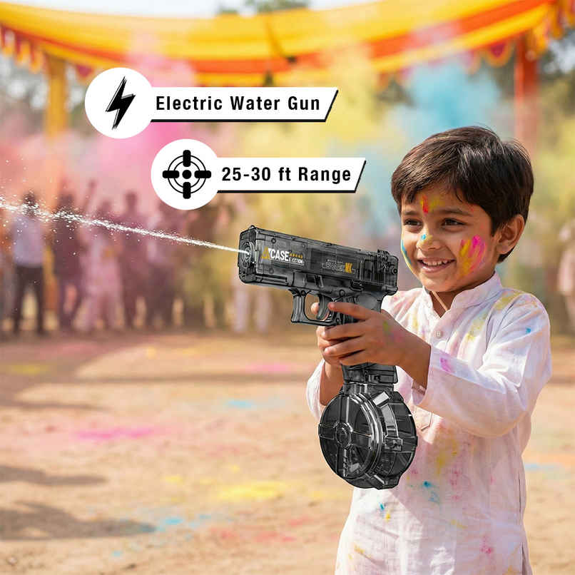 Rechargeable Automatic Water Gun | Holi Special | 330 ml | LED Black | Toyshine Rechargeable Automatic Water Gun | Holi Special | 330 ml | LED Black | Toyshine