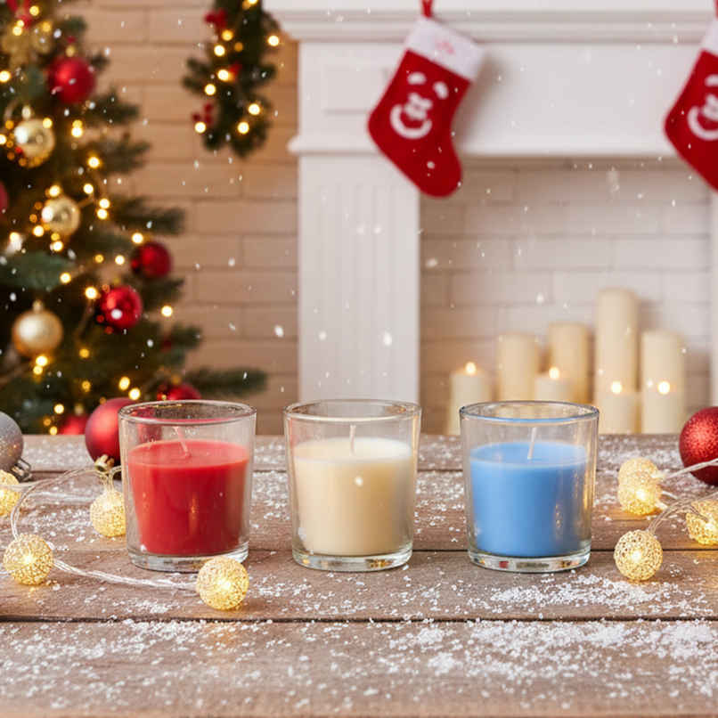 Shot Glass Candles | Pack of 3 | Apple, Vanilla & Linen | Pan Aromas