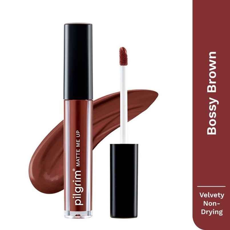 Pilgrim Matte Liquid Lipstick with Hyaluronic Acid Transferproof & Lightweight | Bossy Brown 03 Pilgrim Matte Liquid Lipstick with Hyaluronic Acid Transferproof & Lightweight | Bossy Brown 03