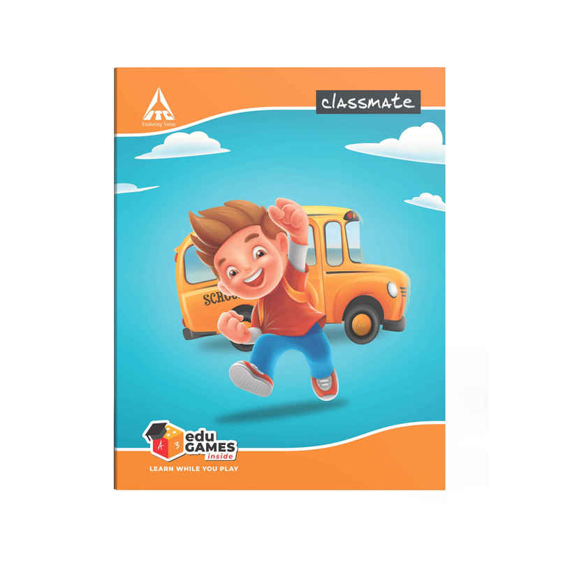 Classmate Notebook Four Lines With Gap (172 Pages, Assorted, 24 x 18 cm)