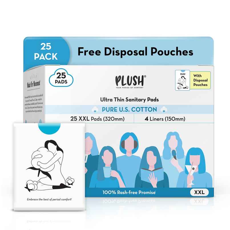 Plush Ultra Thin 25 XXL Sanitary Pads | Heavy Flow