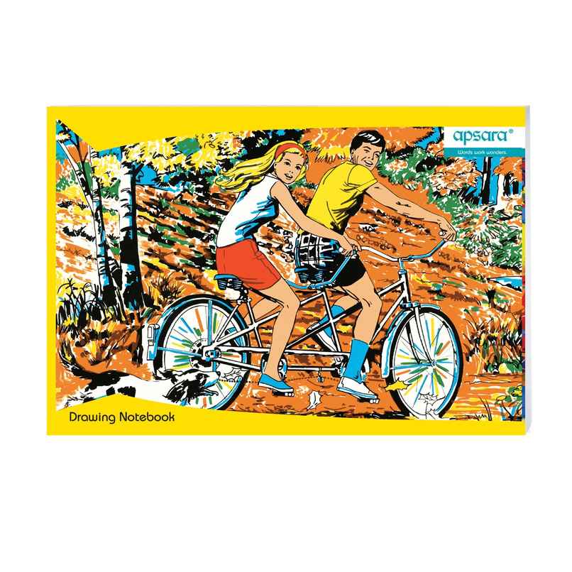 Apsara Drawing Book A4 Size | 36 Unruled White Pages, 29.7 x 21 cm, Assorted Colour & Design