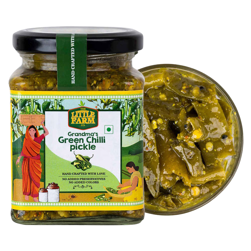 The Little Farm Co. Green Chilli Pickle Achaar | No Added Preservatives