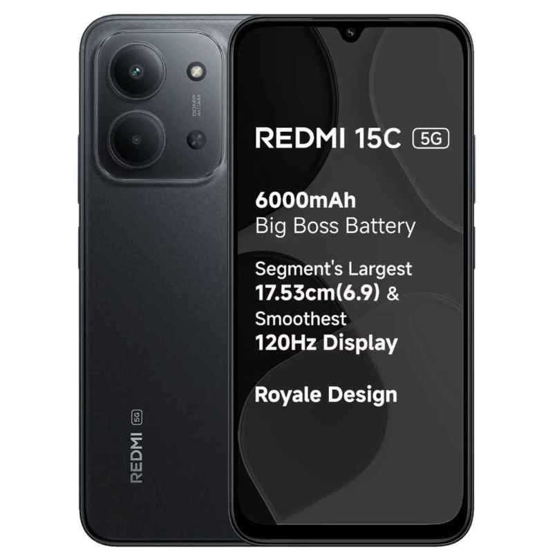 Redmi 15C 5G | 6GB RAM | 128GB Storage | 6.74 inch Display | 5G | Midnight Black