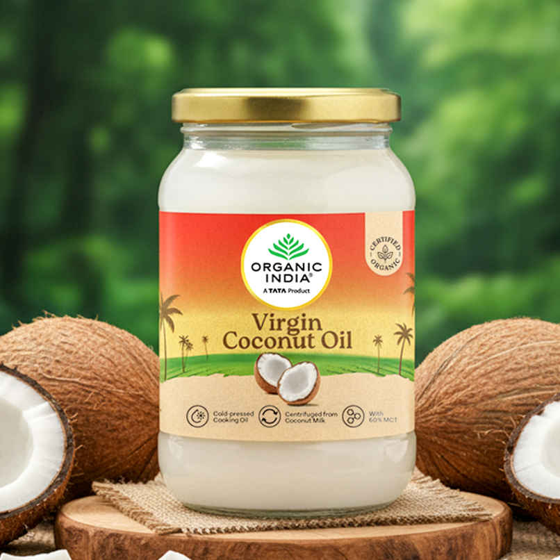 A TATA Product - Organic India Virgin Coconut Oil, Certified Organic, Lab Tested on 600+ Parameters