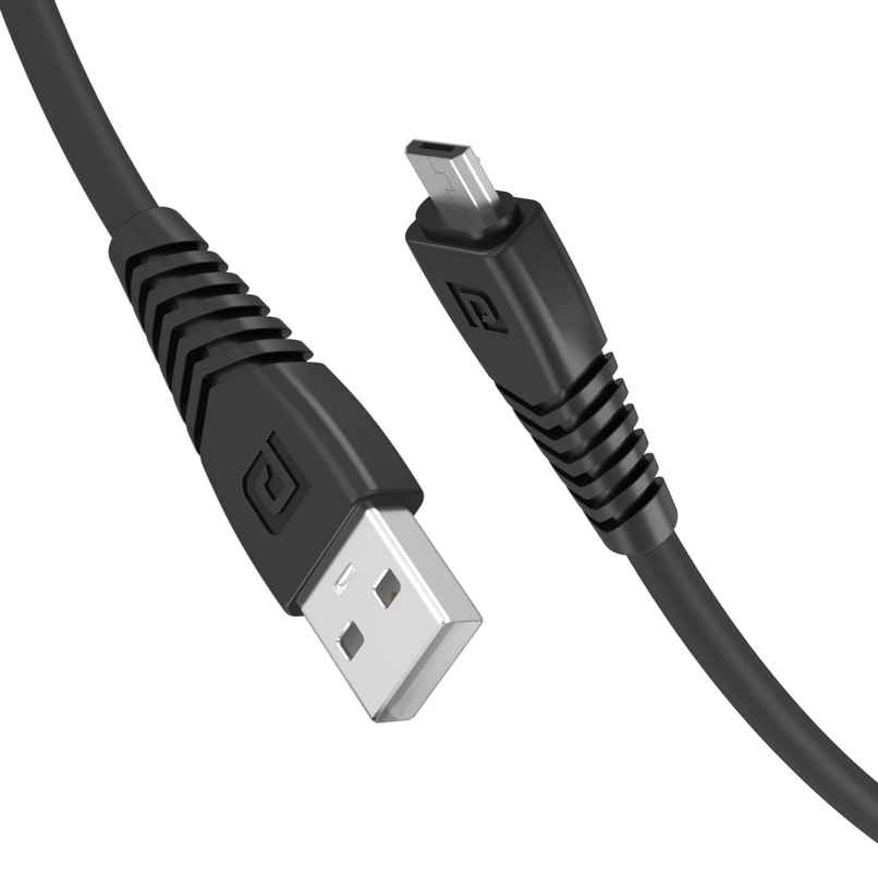 Portronics Konnect Core Micro USB Cable Tangle-Free with 3A Rapid Charging & 480mbps Data(Black)