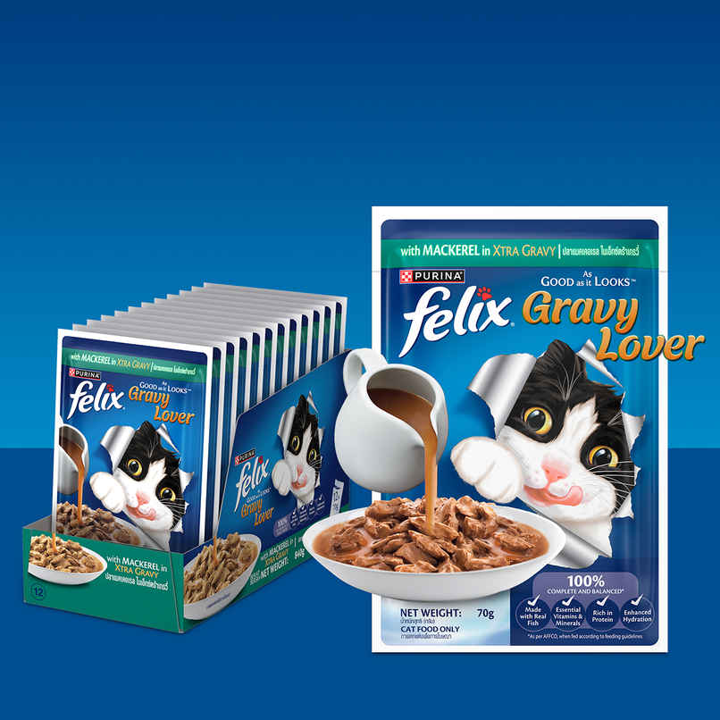 Purina Felix Gravy Lover, Meaty Mackerel Chunks