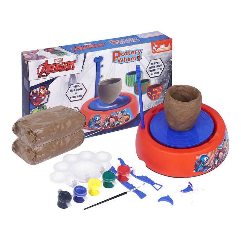 Kriiddaank Marvel Avengers Pottery Wheel Kit, Superhero Clay Art & Craft Set for Kids Kriiddaank Marvel Avengers Pottery Wheel Kit, Superhero Clay Art & Craft Set for Kids