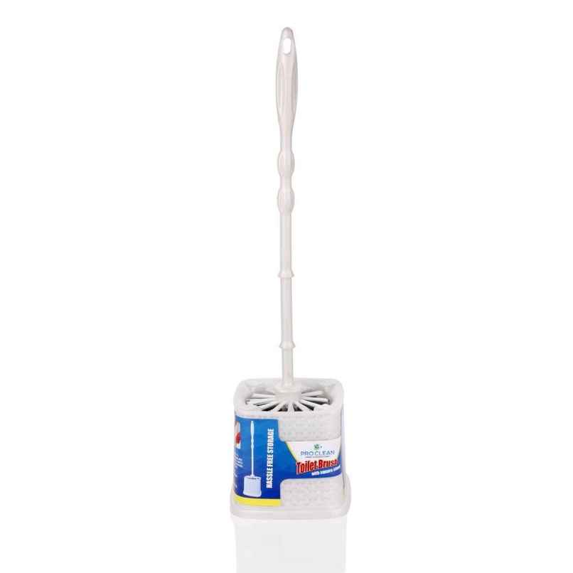 Proclean Round Toilet Brush with Square Holder Stand | Colour May Vary