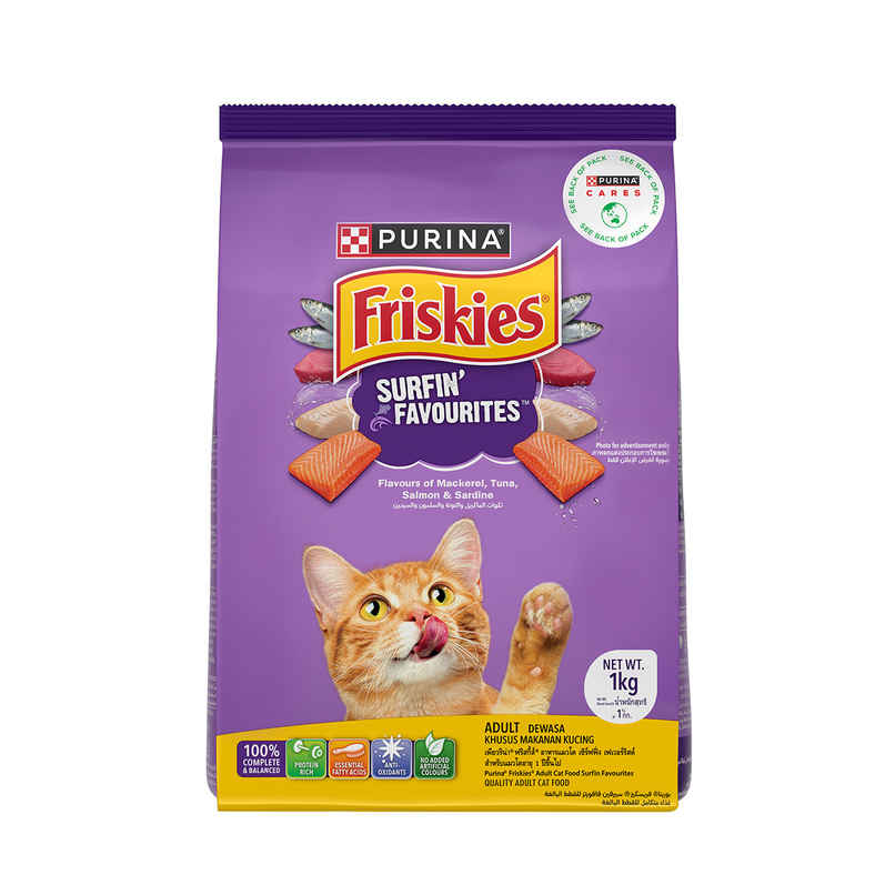 Purina Friskies Surfin | Cat Food - Mackerel Tuna Salmon & Sardine Flavours Purina Friskies Surfin | Cat Food - Mackerel Tuna Salmon & Sardine Flavours