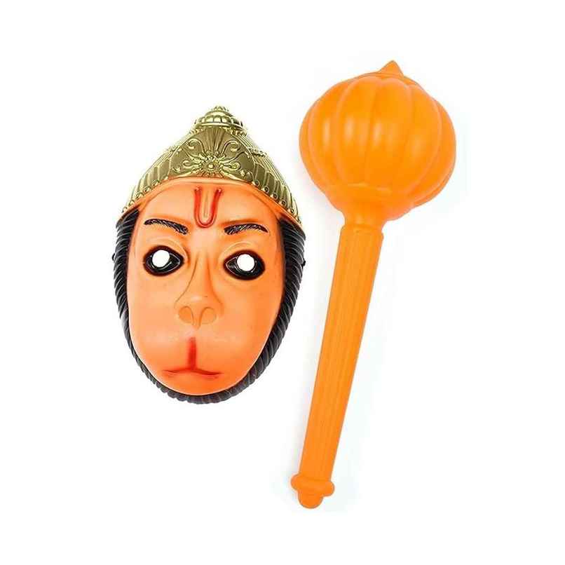 Toyshine Festival Combo Of God Role Play Hanuman Ji Face Mask With Gada Toy For Kids Toyshine Festival Combo Of God Role Play Hanuman Ji Face Mask With Gada Toy For Kids