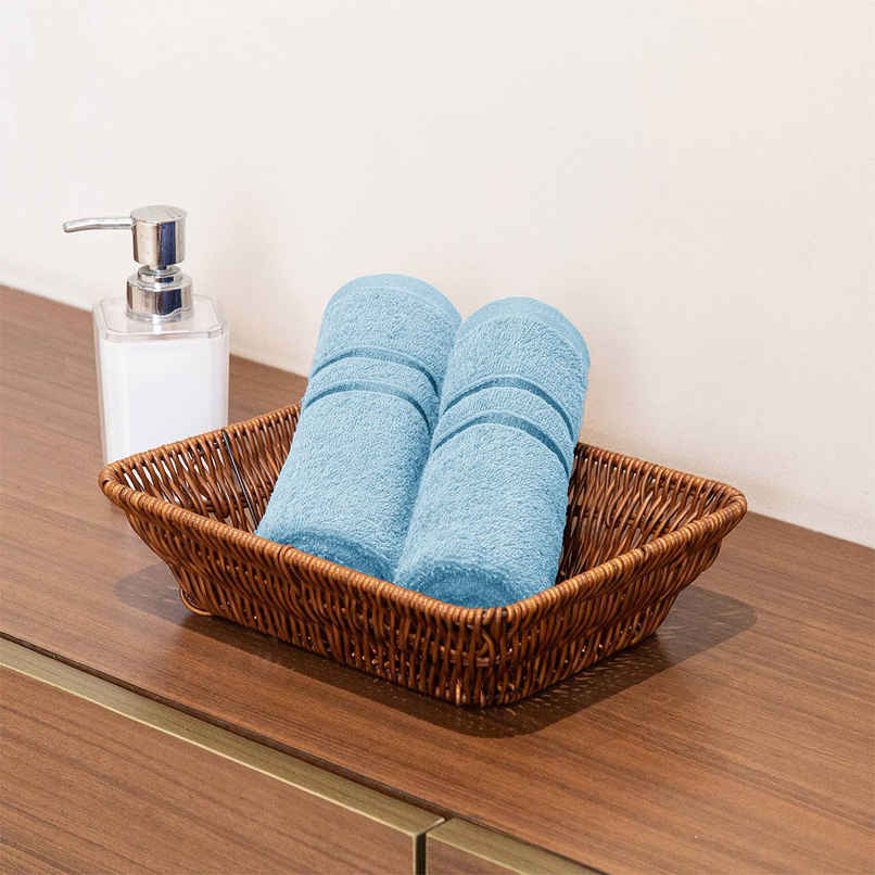 Home Elegance by myTrident Comfort Living 100% Cotton Hand Towel Set | 40cm x 60cm | 400 GSM | Cool Blue
