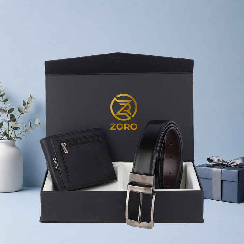 ZORO Men's Vegan Leather Belt & Wallet Combo | Fits up to 40 Waist ZORO Men's Vegan Leather Belt & Wallet Combo | Fits up to 40 Waist
