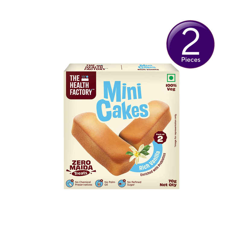 The Health Factory Mini Cakes- Rich Vanilla | Zero Maida Combo