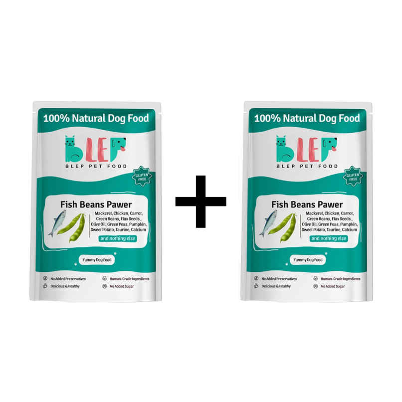BLEP 100% Natural Dog Food | Fish Beans Trial Pack | 5 Packs | Zero Preservatives Combo