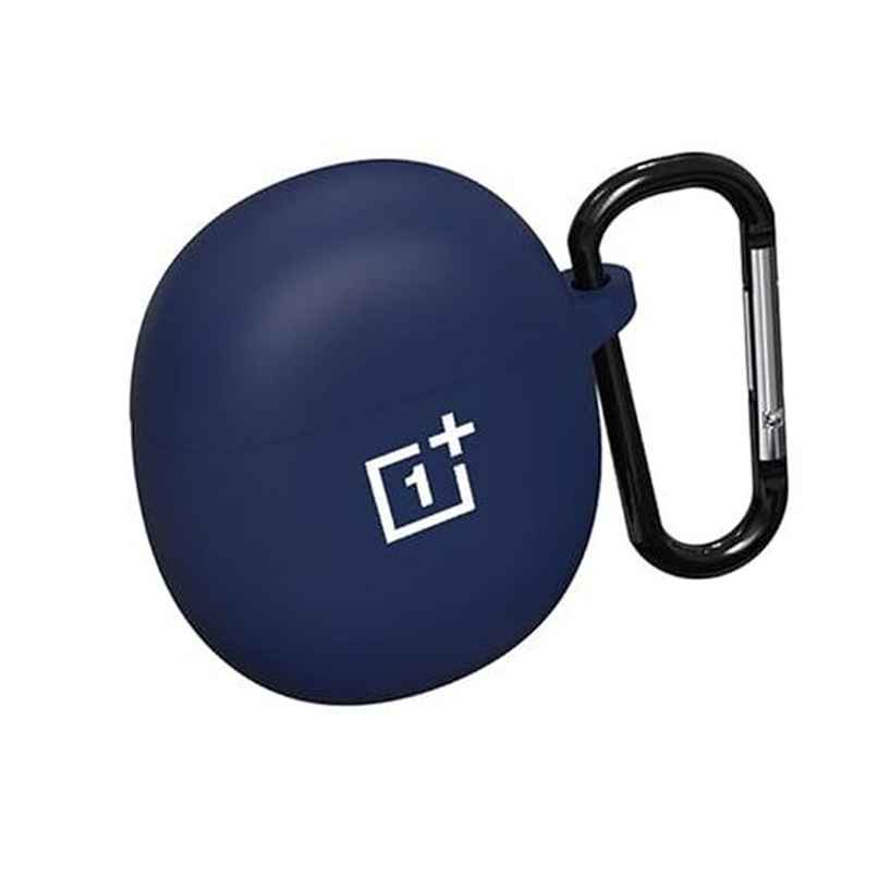 Sounce Silicone Case Cover for OnePlus Nord Buds CE | Shockproof with Keychain & LED Visible | Blue