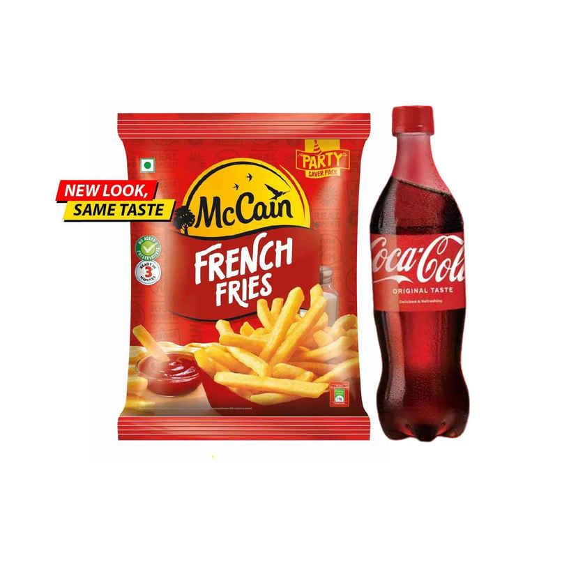 Mccain French Fries | Crispy & Ready To Cook (1kg) & Coca-Cola Soft Drink | Carbonated Beverage (750ml) Combo