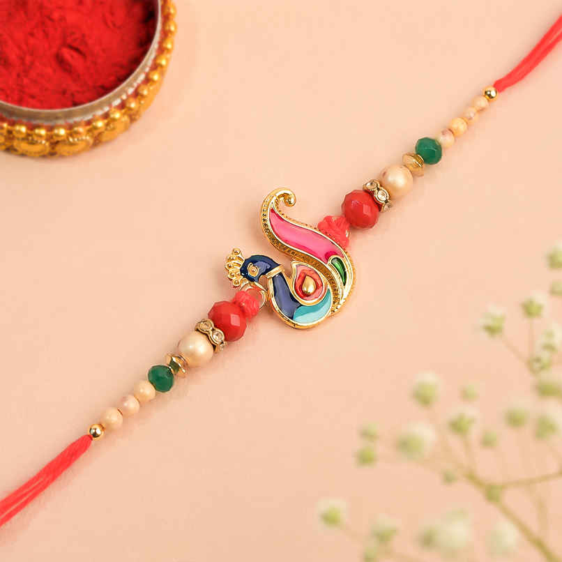 Rakhi for Brother | Peacock Meenakari | Pack of 1 | Tomuncle Rakhi for Brother | Peacock Meenakari | Pack of 1 | Tomuncle