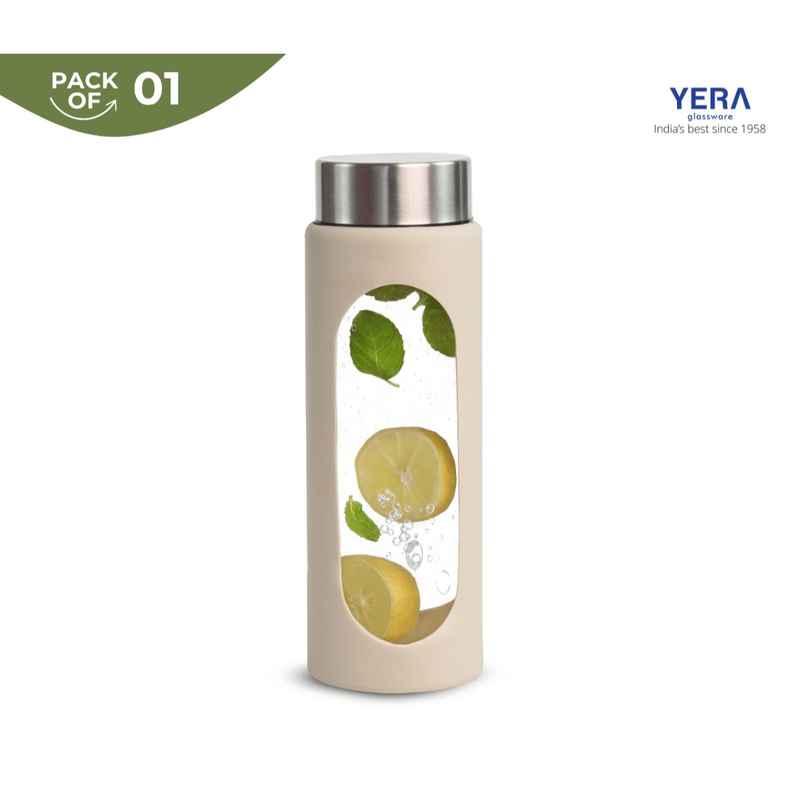 Yera Glassware Aqua Bliss Water Bottle with Sleeve | 500 ml