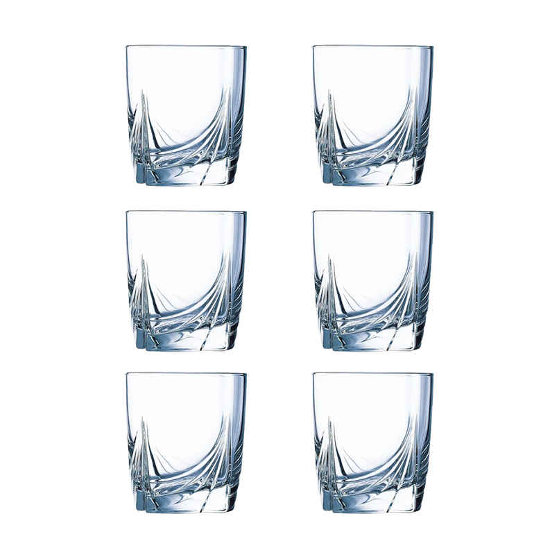 Ascot Whiskey Glass Set | Durable | Dishwasher Safe | Elegant Cocktail Tumblers | 300 ml | Luminarc