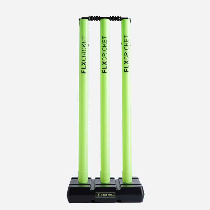 Decathlon FLX Easy Setup Plastic Stump Set | Lime Green