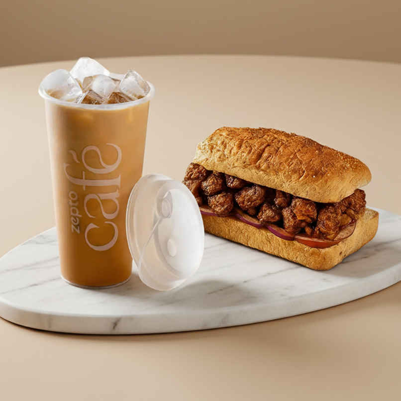 Chicken Tikka Sandwich + Classic Cold Coffee