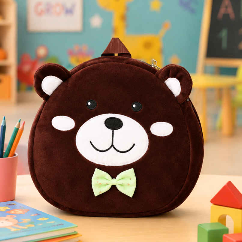 Toytales Face Bag | Plush Backpack | Kids School Bag | Birthday Gift|Brown|Teddy Toytales Face Bag | Plush Backpack | Kids School Bag | Birthday Gift|Brown|Teddy