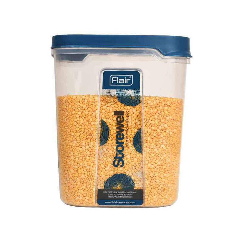 Flair Plastic Storewell Food Storage Containers 6000 ml (Blue), Food Grade, Bpa Free, Spices Grains Flair Plastic Storewell Food Storage Containers 6000 ml (Blue), Food Grade, Bpa Free, Spices Grains