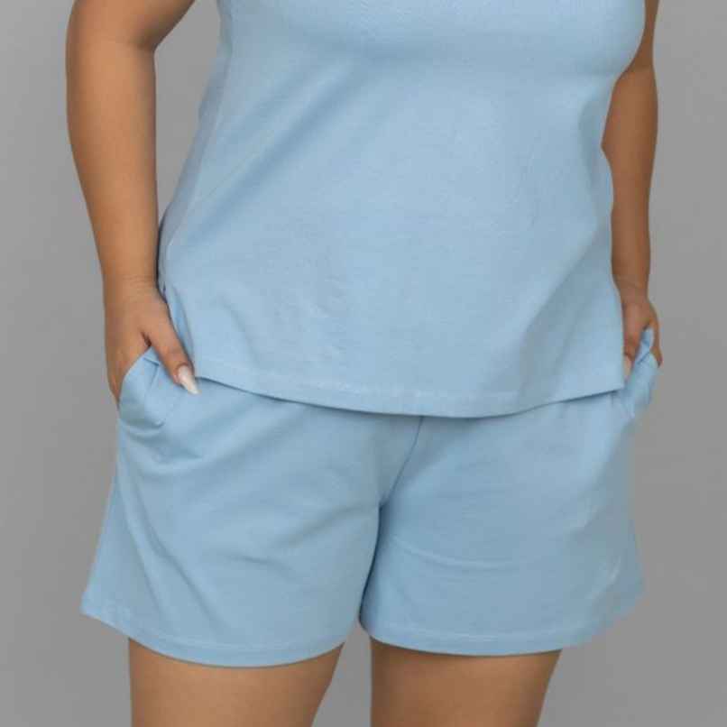 EQL Women's Pure Cotton Shorts | Light Blue - M