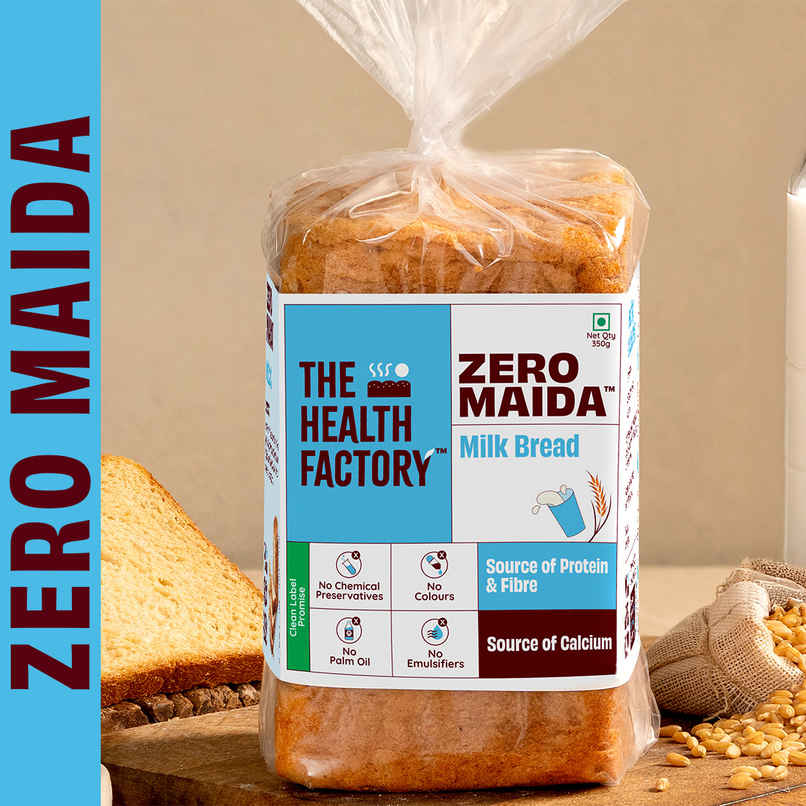 The Health Factory Milk Bread | Zero Maida | Source of Calcium & Fibre | Whole Wheat Bread The Health Factory Milk Bread | Zero Maida | Source of Calcium & Fibre | Whole Wheat Bread