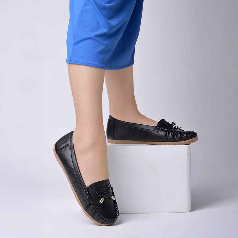 Shoetopia Women's Comfortable Loafers | Black - UK 4 Shoetopia Women's Comfortable Loafers | Black - UK 4