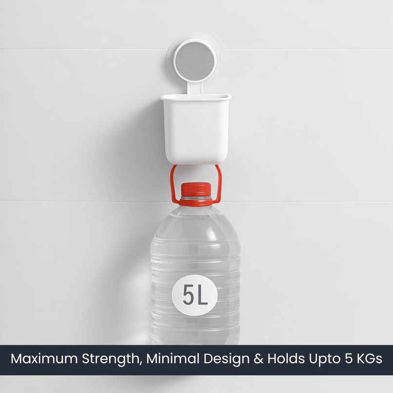 Zulaxy Adhesive Wall Mounted Storage & Toothbrush Holder | White