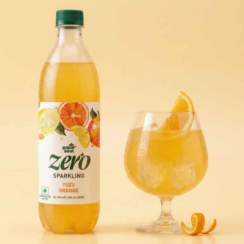 Paper Boat Zero Sugar Yuzu Orange Sparkling Water | Sugar Free Cold Drink