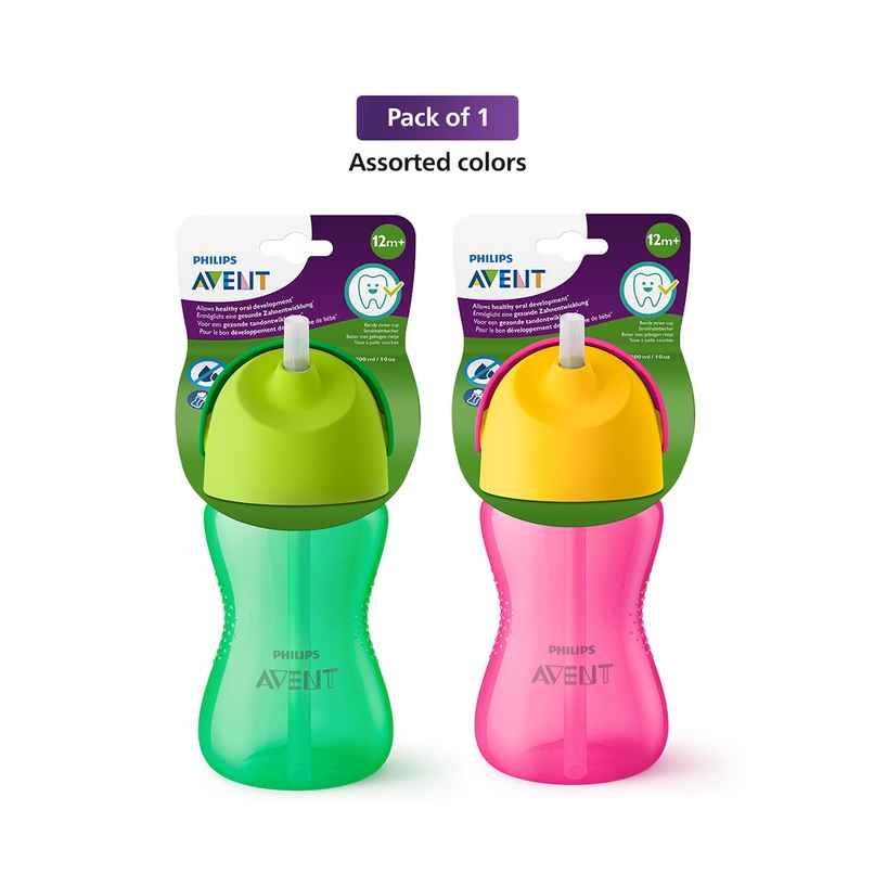 Philips Avent Straw Cup | 300ml/10oz | 12 m+ | BPA Free | SCF798/00 ( Colour May Vary)