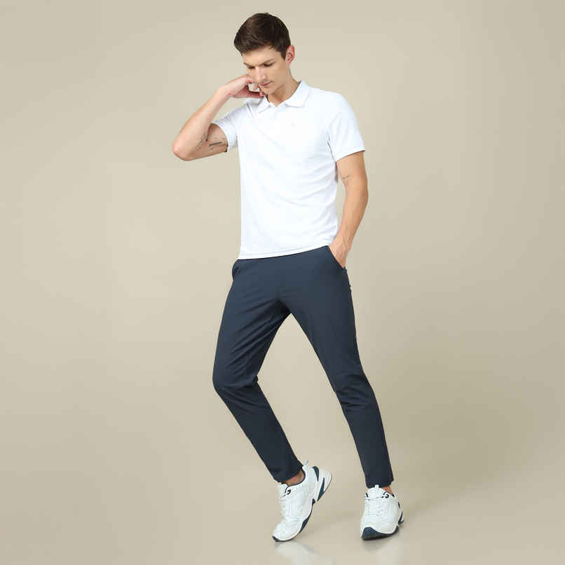 Technosport Men Poly Solid Relax Fit Sports Trackpants with DURACOOL+ | Carbon Grey | L