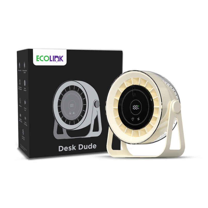 EcoLink Desk Dude Desk Fan (Beige) | USB Rechargeable