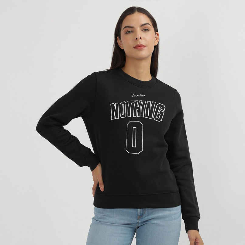 Smartees Women's Sweatshirt | SS RN Nothing | Black - XL
