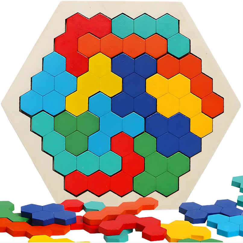 Fablue Wooden Puzzle Toddlers Toy For Kids | Hexagon Educational Learning Puzzle Toy Fablue Wooden Puzzle Toddlers Toy For Kids | Hexagon Educational Learning Puzzle Toy