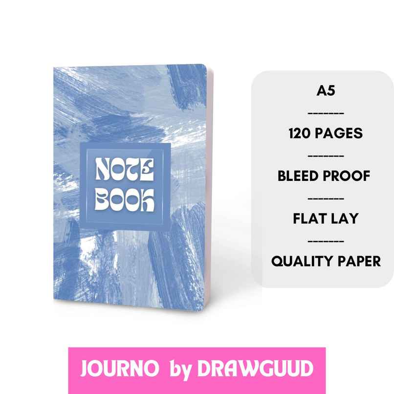 Journo By Drawguud 70 Gsm Ruled Notebook (A5, 120 Pages, Blue Notes)