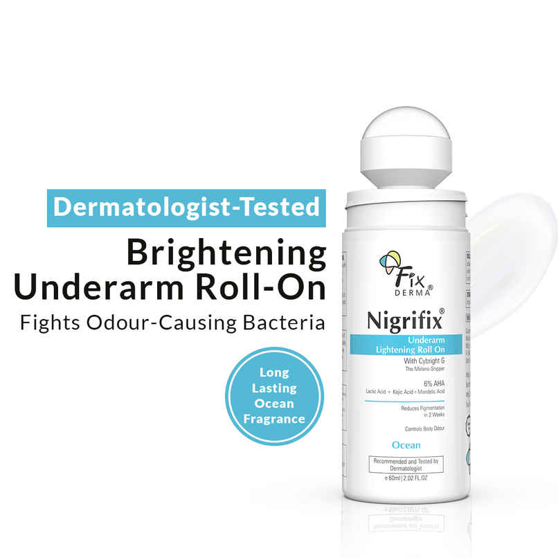 Fixderma Nigrifix Underarm Ocean Roll on With 6% AHA, Lactic Acid Deodorant Roll on Fixderma Nigrifix Underarm Ocean Roll on With 6% AHA, Lactic Acid Deodorant Roll on