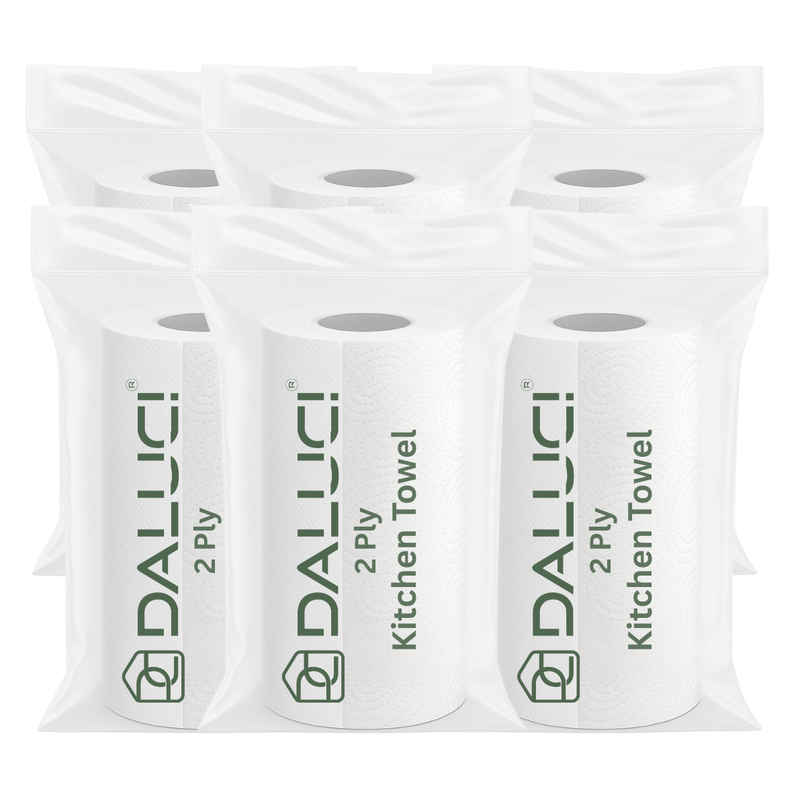 DALUCI Kitchen Tissue Paper Roll | 60 Pulls | Pack of 2 DALUCI Kitchen Tissue Paper Roll | 60 Pulls | Pack of 2