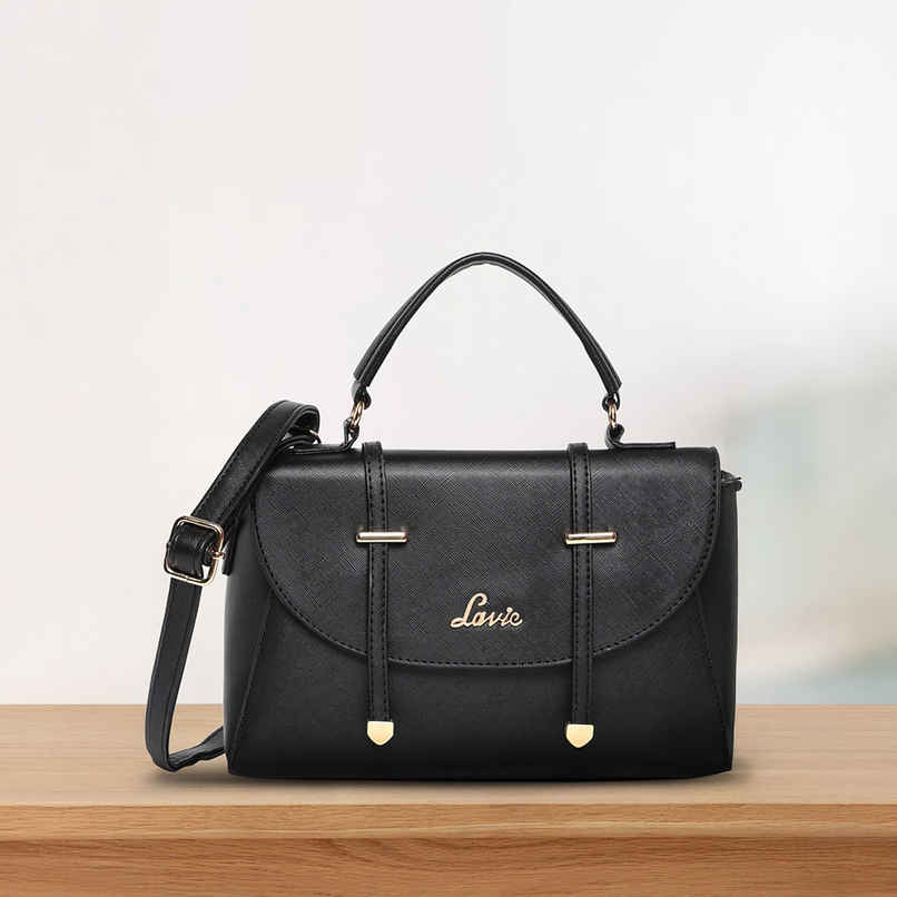 Lavie Women's Beech Flap Satchel Handbag | Ladies purse | Shoulder Bag | Black