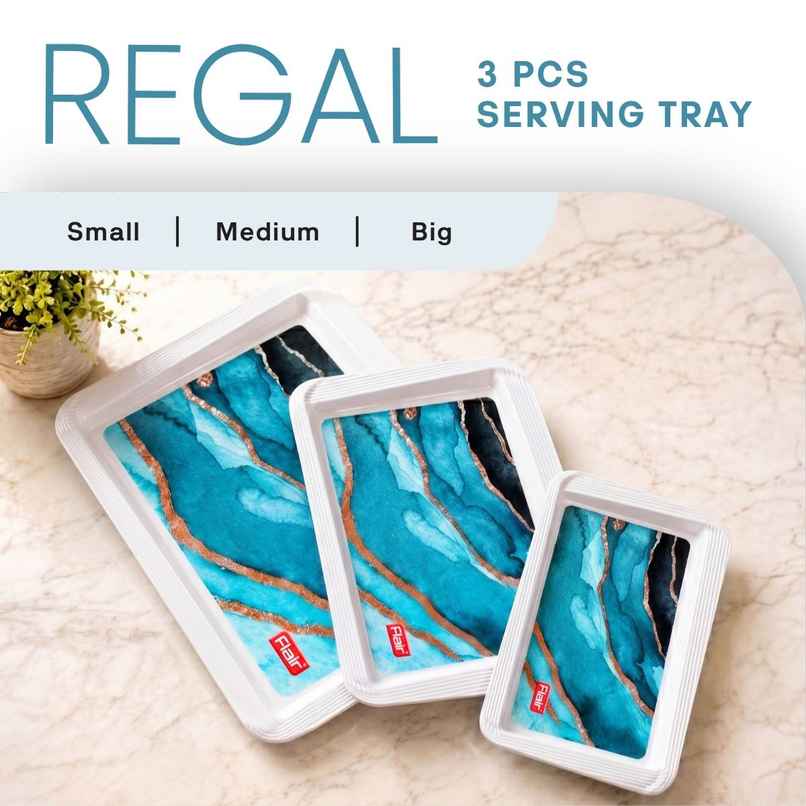 FLAIR Regal Serving Tray Set | White