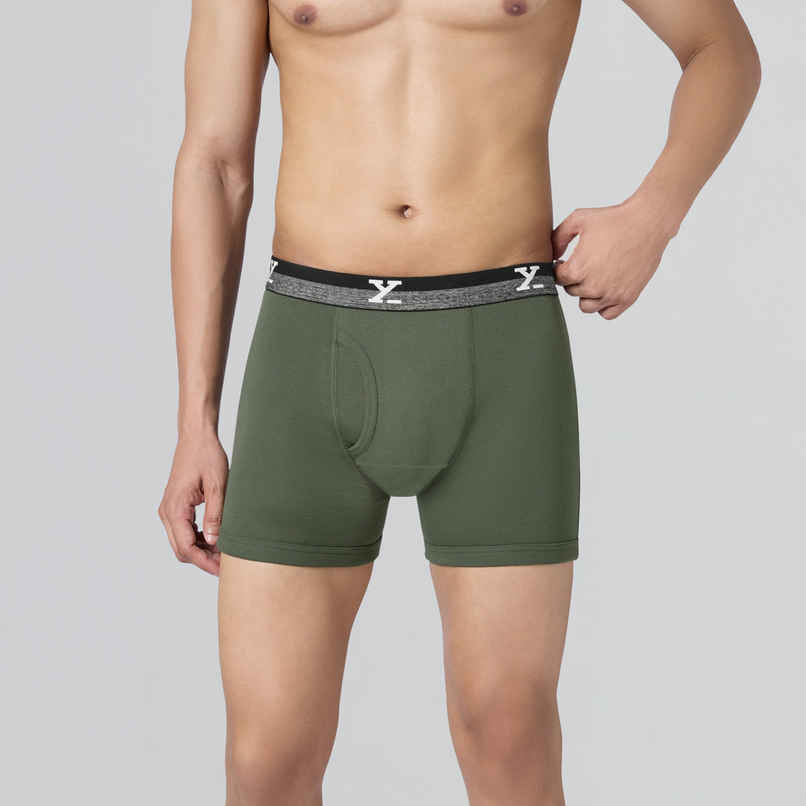 XYXX Men's Cotton Solid Boxer Briefs Pack of 1, Olive Green| XL