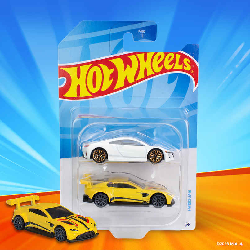 Hot Wheels 3Inch Die-Cast Pack Of 2 Assorted Cars, Boys, 3 Years+ ( Color May Vary)