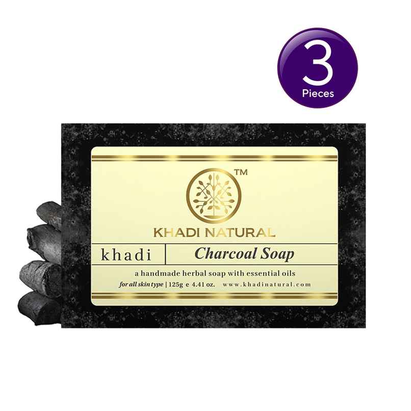 Khadi Natural Charcoal Soap For Deep Cleansing And Purifying Combo