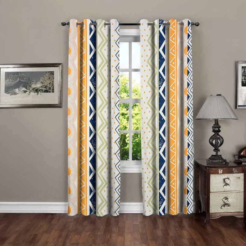 BAY6 Microfiber Cotton Door Curtains - Set of 2 - (9x4 ft) - White