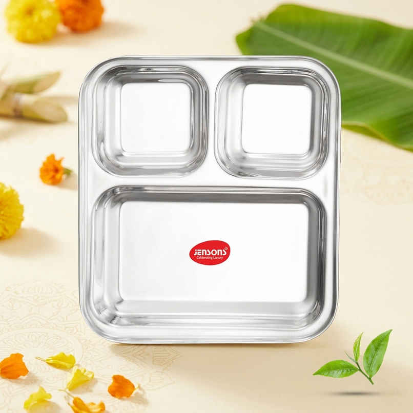 Jensons Stainless Steel Pao Bhaji Plate